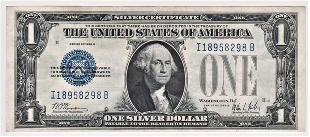 NICE 1928 B Funny Back One Dollar $1 US Silver Certificate You Grade It A12