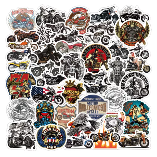 104pcs Harley Davidson Sticker Pack Decals Logo Vintage Helmet Skull Motorcycle