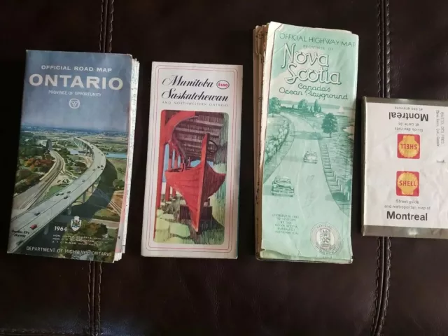Lot of 4 Vintage Canadian Maps