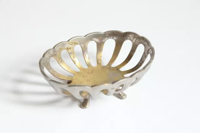 antique footed soap holder tray | vtg deco victorian kitchen soap dish bathroom