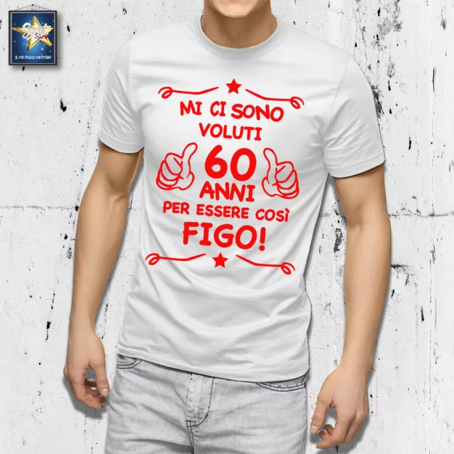 T-shirt 60 anni Uomo Compleanno 1964 Festa Simpatica Divertente Idea regalo Papà