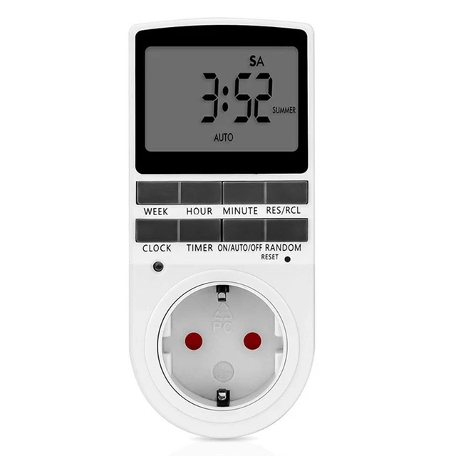 De Distribution Douille Écran LCD Numérique Prise Ue Programmable Commutateur