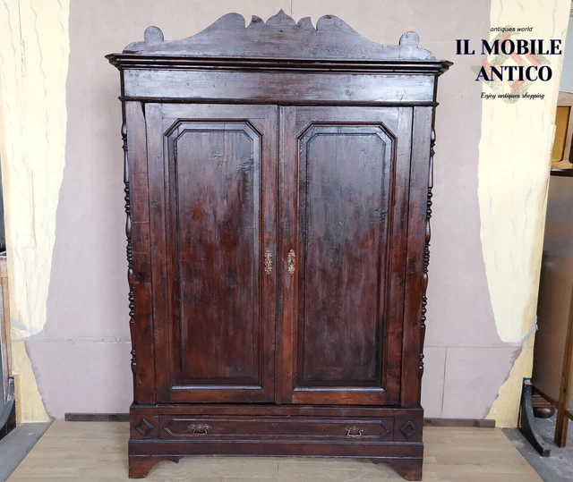 Closet IN Solid Wood A 2 Panels Intact And Original Period 800' Mint Condition