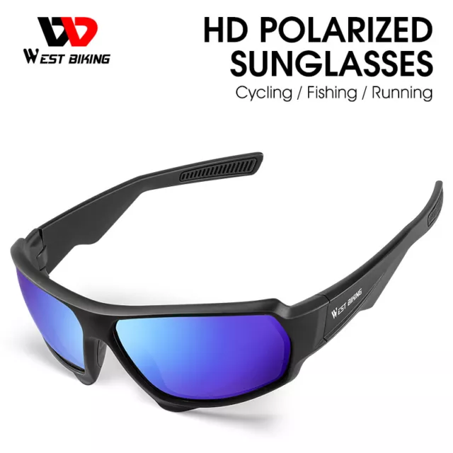 WEST BIKING HD Polarisierte UV400 Radfahren Sonnenbrille Outdoor Brille Blau