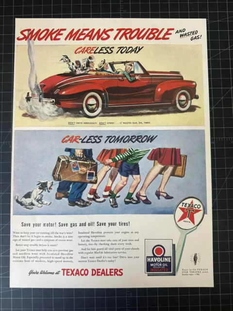 Vintage 1950s Texaco Motor Oil Print Ad