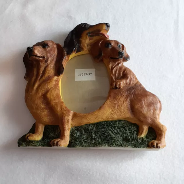 Dachshund Picture Frame Resin 3 Dogs  for size 3.5x 2.5 photo