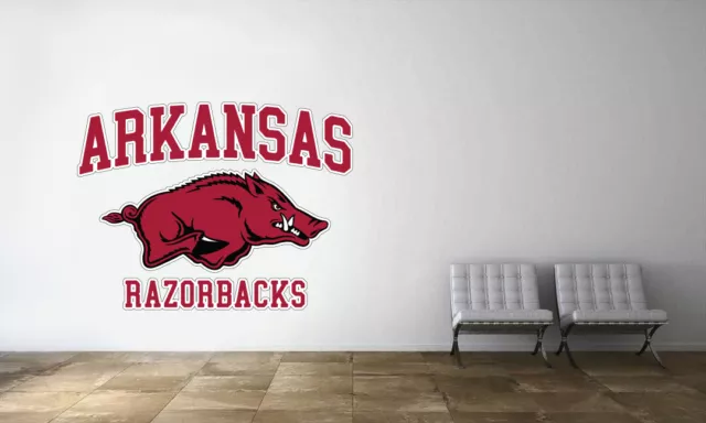 Arkansas Razorbacks Logo NCAA Wall Decal College Football Decor Vinyl Mural Stic