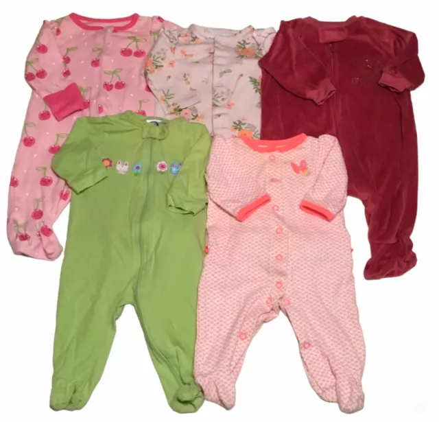 Baby Girl Sleeper Lot 0-3 months Carters The Childrens Place Gerber