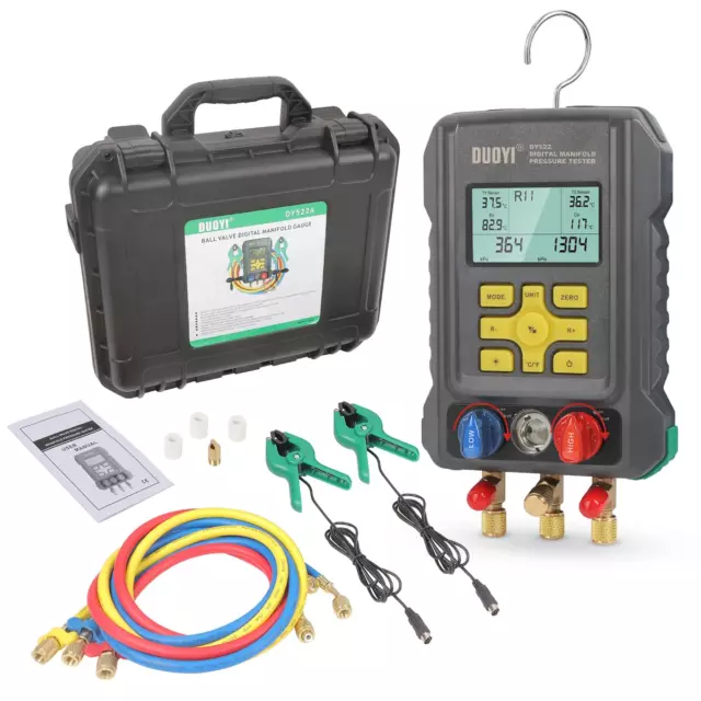 Digital Manifold Gauge Set HVAC Pressure&Temp Test Air Conditioning Tools & Equi