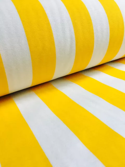 Gelb Weiß Gestreifter Stoff Sofia Streifen Vorhang Polster Material 140cm Breit