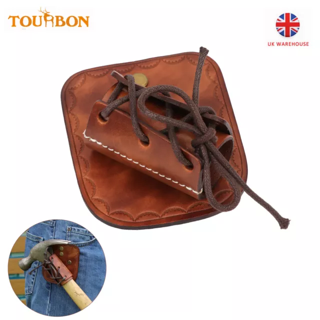 TOURBON Leather Tool Holster for Axe/Hammer/Pin/Flashlight Brown Special Offer