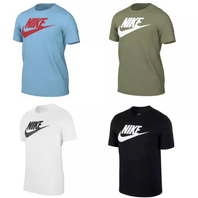 Nike T Shirt Herren Rundhals mit Motiv aus 100% Baumwolle schwarz grau