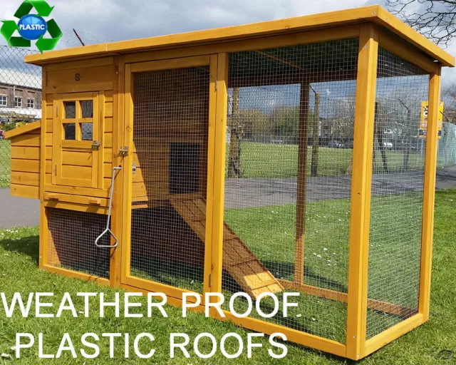 Chicken Coop Hen House Poultry Ark Rabbit Hutch Run New Large Duck Birds