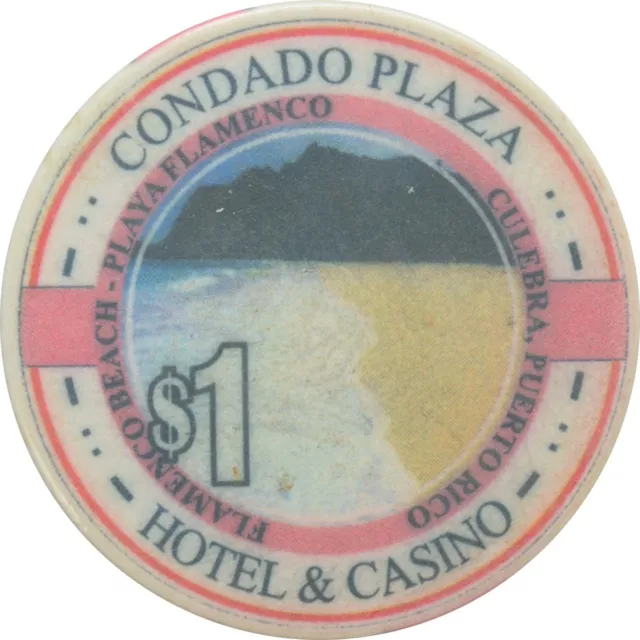 Condado Plaza Casino San Juan Puerto Rico $1 Ceramic Chip 2