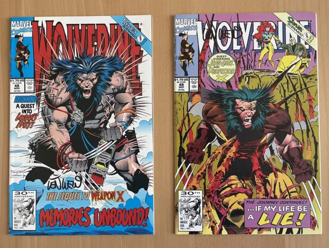 Wolverine (Vol. 2) #48 & #49 (1991) Signed by Co-Creator Len Wein (NM)