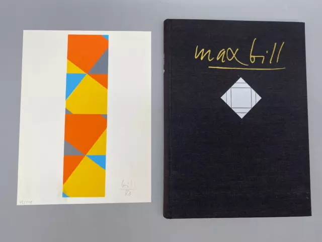 Max Bill 80.Geburtstag 1988 Vorzugsausgabe Leinen Signiert + Siebdruck #45/118 S