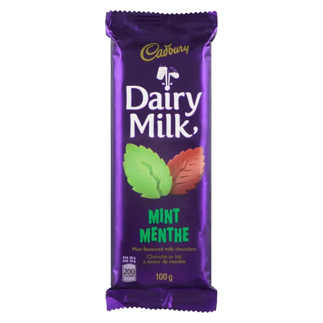 CADBURY DAIRY MILK Mint Canadian Chocolate Bar 3.5oz 100g Fresh Canada