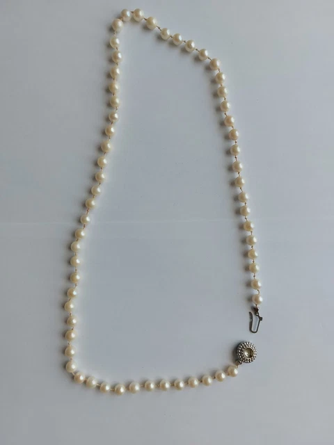 Collier Argent Sterling 18 Pouces Avec Perles - Neuf Sans Boîte - 5 Barres - 6,3g