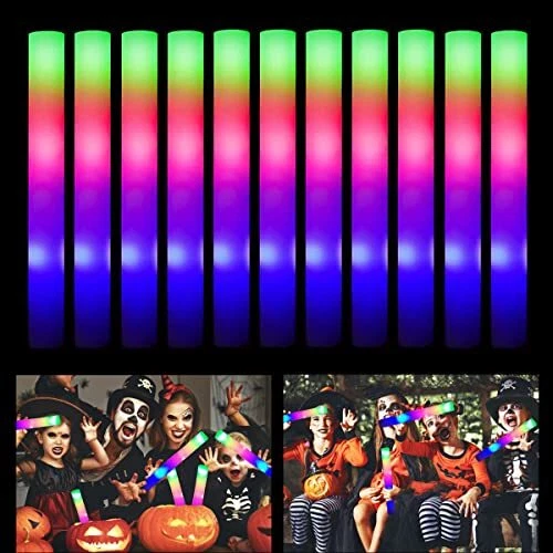 Foam Glow Sticks Bulk 110 Packs, 16" Large LED Light Up Party Favors for