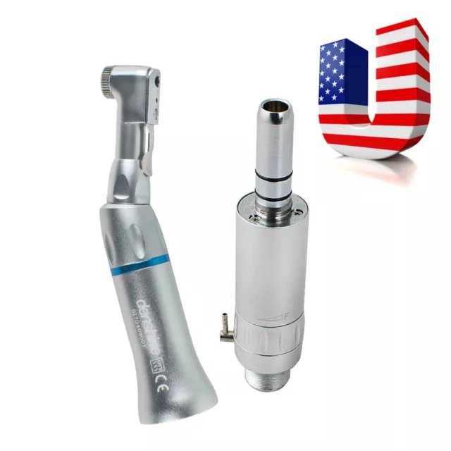 Dentist Dental Low Speed Handpiece 2 Hole E-type Air Motor &Wrench Contra Angle