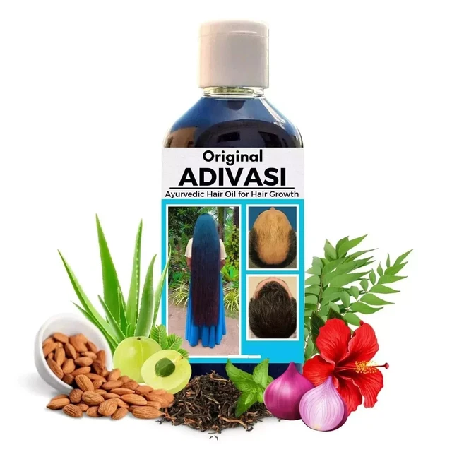 Huile Capillaire Ayurvédique Adivasi Herbal 100ml - Pour Croissance Et Soin