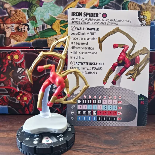 Marvel Heroclix IRON SPIDER - 047a - SUPER RARE Spider-Man Beyond Amazing