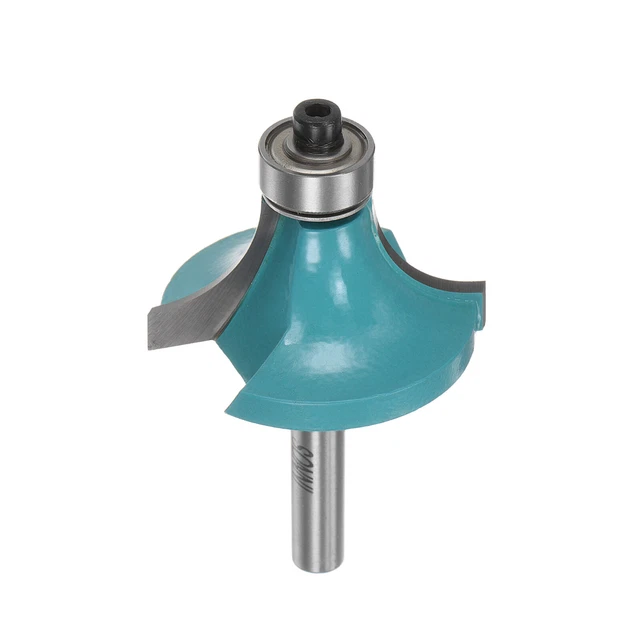 8 Piezas 1/4 Vástago 1/2 Radio Borde Enrutador Herramienta Cortadora De Cincel De Kusrkot Bit De Enrutador De Cojinetes