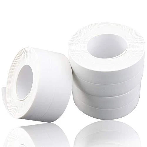 3Pck 1.5"X10.5Ft White Caulk Strip Tub Caulking Tape Self-Adhesive Waterproof