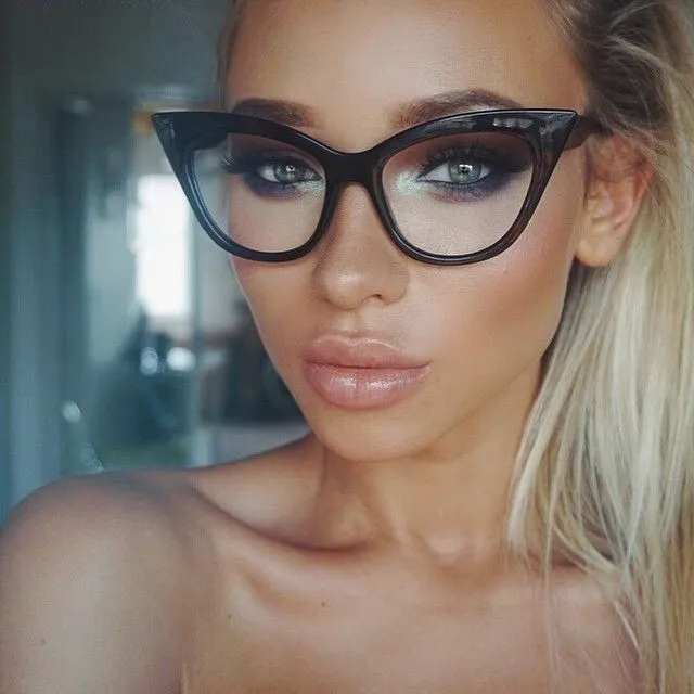 Cat Eye Eyeglasses Big KITTY Glasses Shadz Gafas Clear Blogger Insta Fashion