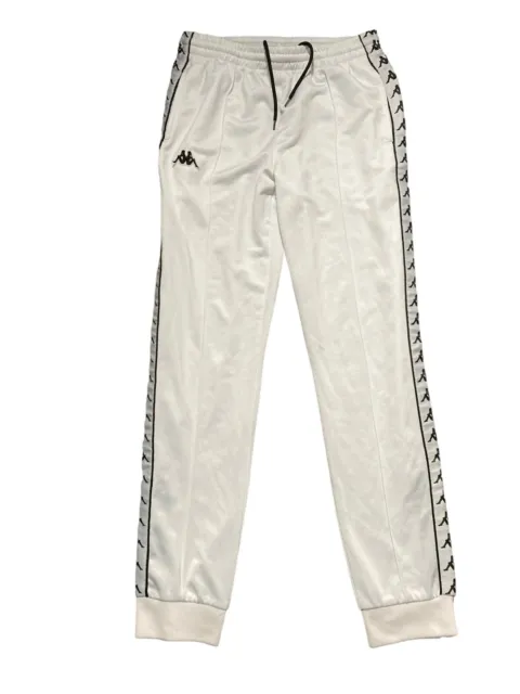 KAPPA JOGGERS MENS Size M White Taped VTG 90s Cuffed Zip Ankles ...