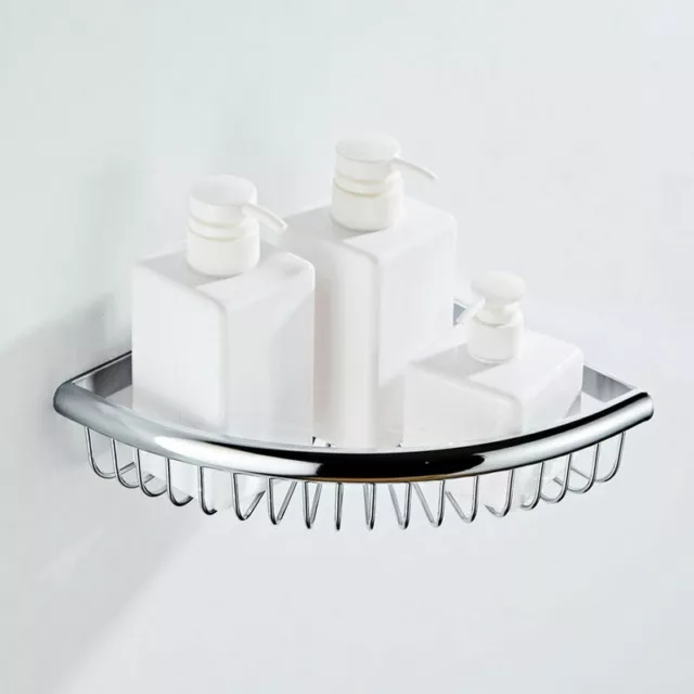 Polished Chrome Bathroom Shower Caddy Corner Wire Basket Storage Shelves QD1712