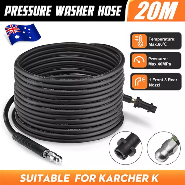 20M High Pressure Washer Hose Drain Pipe Cleaning Hose Cleaner For Karcher K2-K7