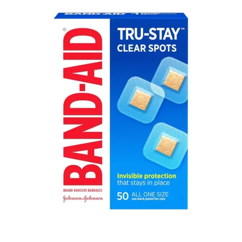 Band-Aid Brand Adhesive Bandages, Comfort-Flex Clear Spots, 50 Count One Size