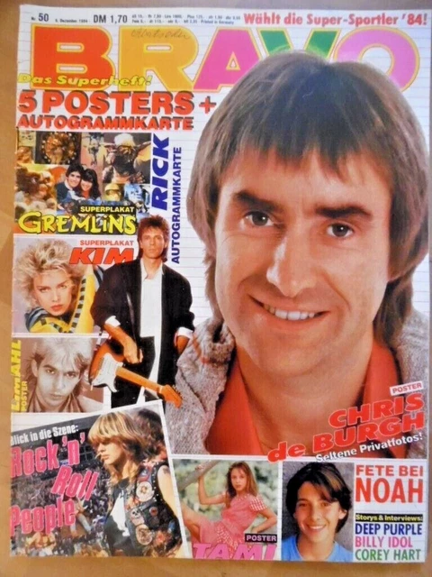 BRAVO 50-1984 Chris Kim Wilde Bowie Limahl Stronach CONAN Billy Idol Deep Purpel