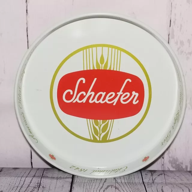 Vintage Schaefer Round Metal Beer Ale Serving Tray America's Oldest Lager Beer