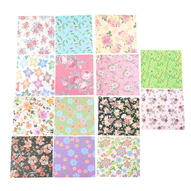 120 Stück Blumenpapierfalten Doppelseitige Bastelpapiere DIY-Druckpapiere für