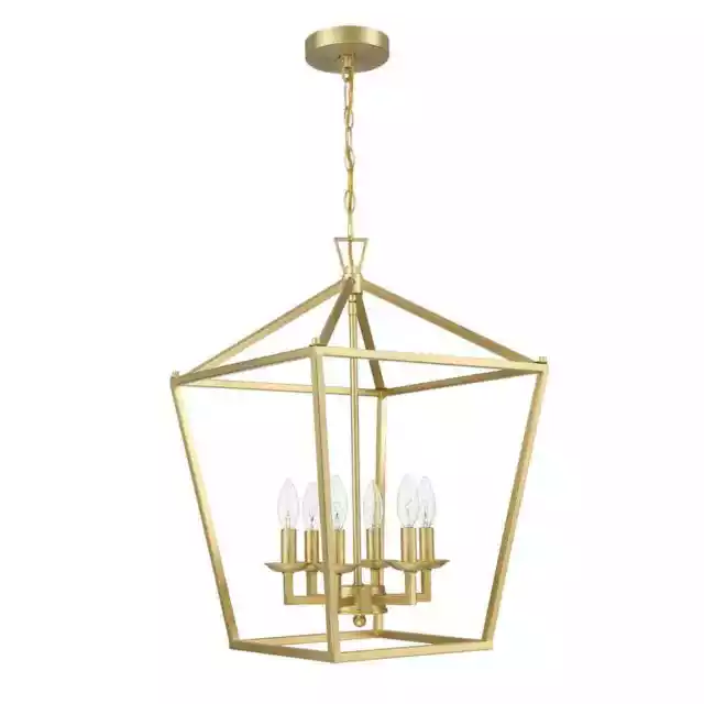 Hukoro Alfa 16 in. 6-Light Geometric Cage Lantern Pendant Light