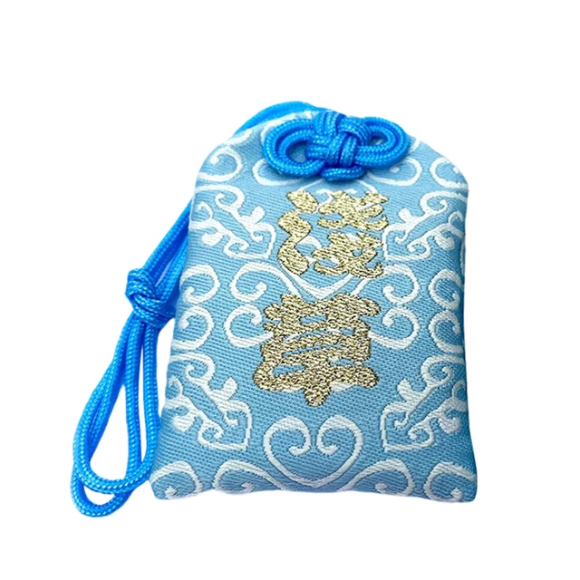 Borsa Sacchetto Poliestere Collana Ornamento Giapponese Omamori Blu