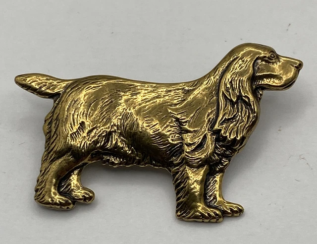 Vintage Goldtone Uk Field Sussex Spaniel Dog Show Stance Profile Lapel Pin Vintage Goldtone Uk Field Sussex Spaniel Dog Show Stance Profile Lapel Pin