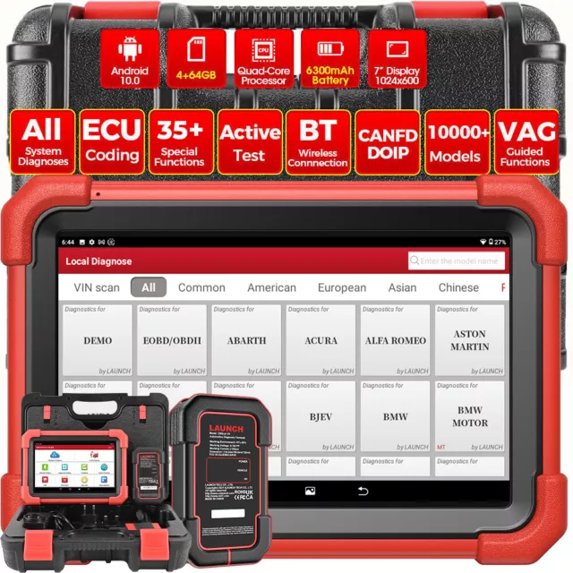 2024 LAUNCH X431 CRP919X BT AUTO OBD2 dispositivo diagnostico TUTTI i sistemi ECU Key Coding DE