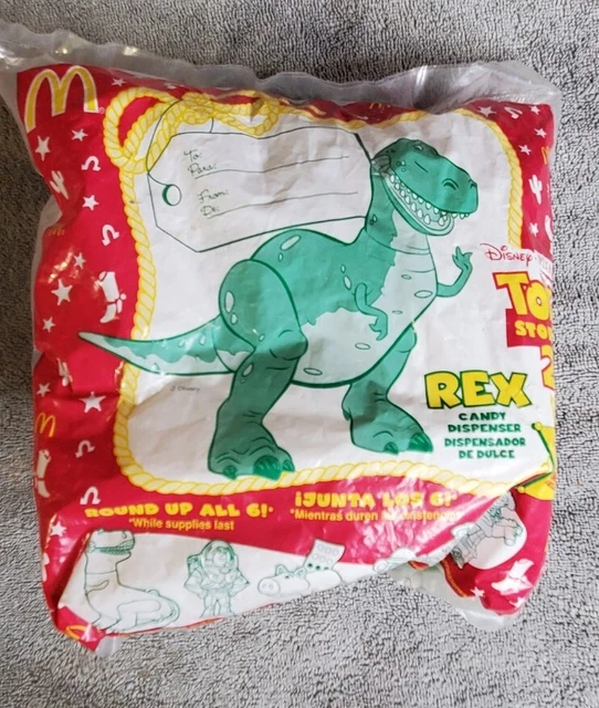 NOS DISNEY TOY Story 2 McDonald's Rex Dinosaur Candy Dispenser Vintage