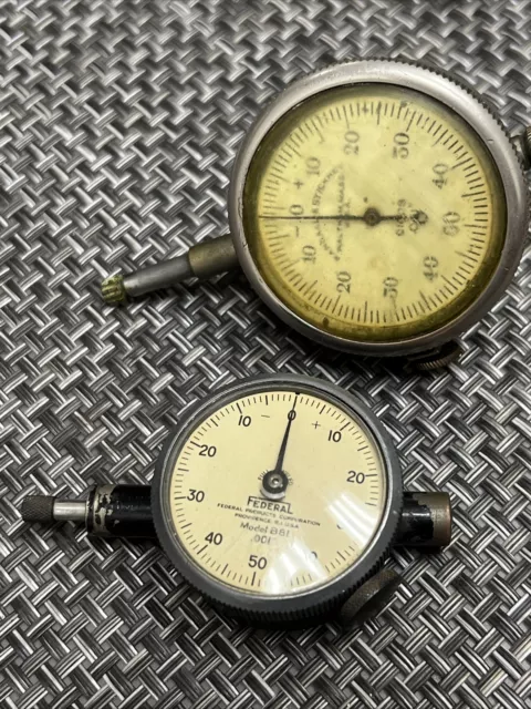 Vintage Dial Indicators-Federal Fully Jeweled B81 .001 w/Randall & Stickney .001