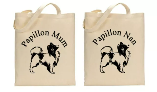 Papillon dog breed cotton shopping/shoulder/tote bag Gift, Present