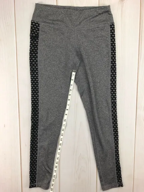 Material Girl Womens Activewear Leggings Gray Black Space Dye Stretch Pull On M