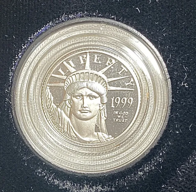 1999-W $10 PLATINUM EAGLE STATUE OF LIBERTY 1/10 Oz.  - PROOF -