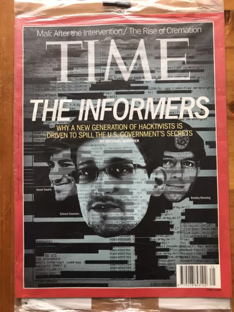 TIME Magazine 2013 Neil Gaiman Snowden The Informers Hacking NEW SEALED