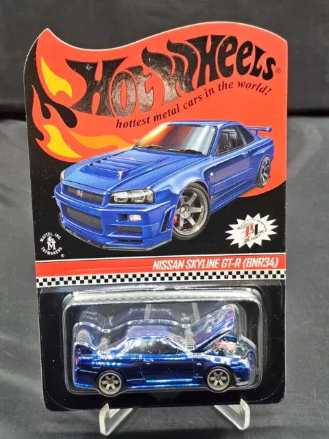 2018 Hot Wheels Red Line Club NISSAN SKYLINE GT-R (BNR34) Blue #7055/12500