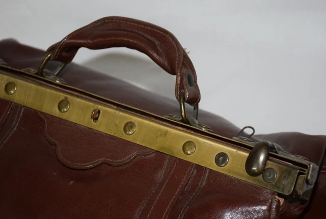 vintage HEBAMMENTASCHE Lancaster Paris - Handtasche echt Leder Damen Arzttasche 5
