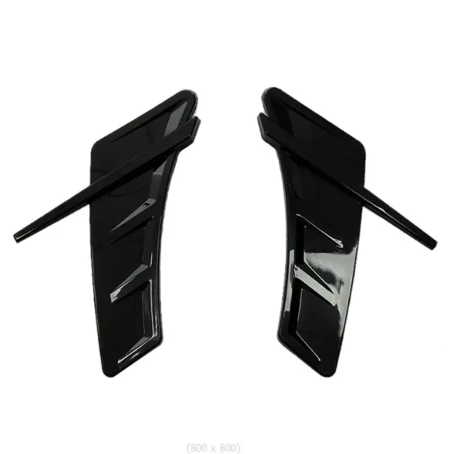 2Pcs Car Fender Side Wing Air Intake Sticker Grill Flow Vent Trim Glossy Black