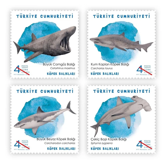 Türkei 2021 Turkey- Haie, Sharks / Köpek Baliklari Mi.:4673/4675 ** MNH Postfr.